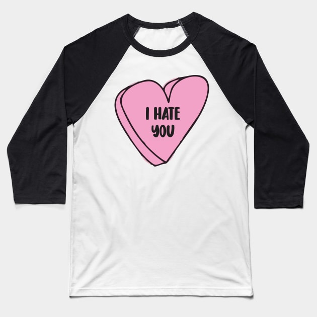 i hate you emoji Baseball T-Shirt by Vortex.Merch